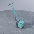 Blue Public Facility Floor Cleaning Machine With Handle Wheels And Brushes 3d model