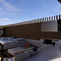 Modern Courtyard Garden Design With Arched Glass Walls And Seamless Indoor Outdoor Flow