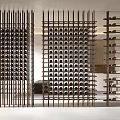 Modern Wine Rack Solid Wood Partition Wine Rack 3d model