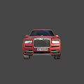 Red Rolls Royce Luxury SUV With Sleek Exterior Black Wheels And Chrome Accents