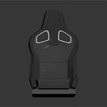 Gray Modern Sports Car Seat Featuring Headrest Holes And Ergonomic Design