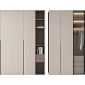 Modern Wardrobe Interior Design With Open Shelves Hanging Rods Drawers And Lighting