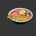 Delicious Ramen Bowl Topped With Fried Egg Chashu Fish Cake Green Onions And Chopsticks