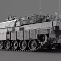 Powerful Military Tank Design With Heavy Armor Long Barrel And Tracked Wheels Structure