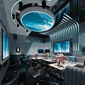 Modern KTV Interior Design With Large Screens Ambient Lighting And Comfortable Sofas