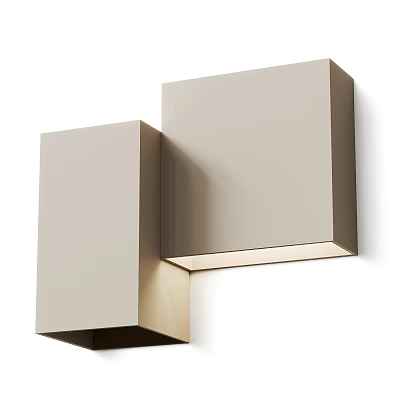Modern Square Wall Lamp With Light Beige Finish And Wall Mounted Design 3d model