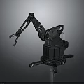 Industrial Robotic Arm With Black Metal Structure Stable Base And Articulated Joints