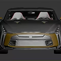 Sleek Gray Sports Car With Yellow Accents And Modern High Performance Aerodynamic Design