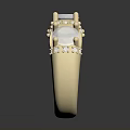 Elegant Golden Ring With Shiny Gemstones And Exquisite Metal Band Design For Daily Use
