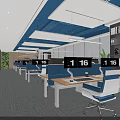 Modern Public Office Area With Spacious Workstations Computer Monitors Ergonomic Chairs And Large Windows 3d model