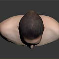 Woman With Bald Head And Upper Body Against Grey Background With Reflection