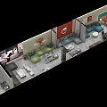 Modern Apartment Interior Layout With Multiple Rooms Sofa Bed Tables And Colorful Decor
