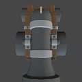 Vintage Cannon 3D Model With Barrel Wheels And Dark Blue Background