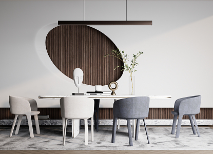 Modern Dining Table and Chair Combination Simple Dining Table and Chair Combination 3d model