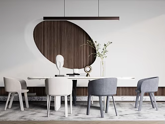 Modern Dining Table and Chair Combination Simple Dining Table and Chair Combination 3d model