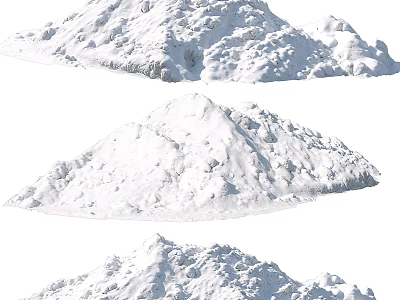 Garden Decorative Rock Pile Ornaments With White Textured Natural Surfaces 3d model