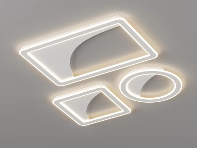 Modern Ceiling Lights With Rectangular Square Circular Shapes And Soft Lighting 3d model