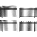 Different Styles of Iron Fence with Spiked Tops and Flat Rail Designs