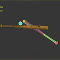 Baseball Sports Equipment With Wooden Bat Blue Bat And White Baseball