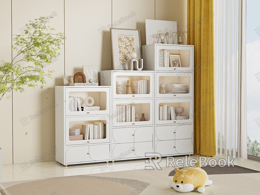 Modern Bookcase Cream Log Bookcase model