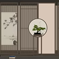 New Chinese Partition Screen 3d model