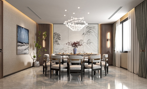 New Chinese Room Restaurant Box 3d model