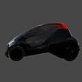 Black Compact Car With Red Accent Modern Sleek Futuristic Exterior Design