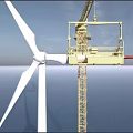 Installation of modern wind power generator 3d model