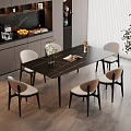Modern Dining Room Interior With Black Dining Table White Chairs And Plant Decor