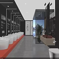 Modern Bathroom Showroom Interior Design With Sanitary Ware Toilets And Shower Heads