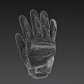 Black Protective Glove With Mesh Fabric And Knuckle Padding For Comfortable Daily Use 3d model