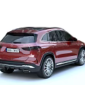 Red Mercedes SUV With Shiny Exterior Front Grille And Alloy Wheels