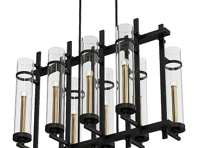 chandelier clear glass tube island model