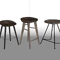 Nordic Bar Stool Bar Chair Bar Stool High Stool Low Stool 3d model