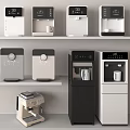Daily Electrical Appliances Display with Modern Water Dispensers Coffee Machines and Sleek Designs