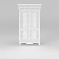 Technology Exhibition Hall Features White Carved Cabinet With Doors And Legs