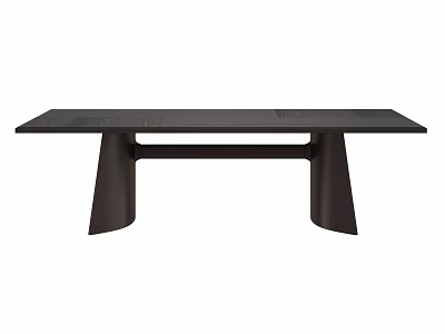 Sleek Modern Dining Table With Black Wooden Top And Geometric Metal Legs Design 3d model