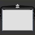 Portable Computer Monitor With White Screen Black Frame Blue Border And Black Strap