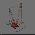 Orange Functional Vehicle Industrial Crane with Twin Booms for Construction Lifting Work