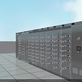 Modern Commercial Storage Lockers With Electronic Panels And Secure Compartments 3d model