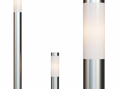 Modern Outdoor Lights Design With Metal Pole And White Shade In Different Sizes 3d model