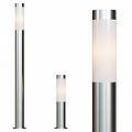 Modern Outdoor Lights Design With Metal Pole And White Shade In Different Sizes