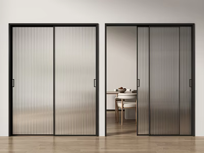 Modern glass sliding door sliding door kitchen sliding door balcony sliding door study sliding door 3d model