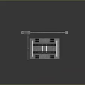 Industrial Scene Component With Green Panel Metal Frame And Platform Rails