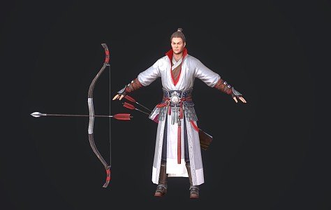 Archer game character 3d model