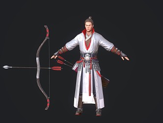 Archer game character 3d model