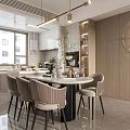 Modern Living and Dining Room Interior With Sofa Coffee Table Floor Lamp And Decorative Painting