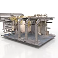 Rusty Industrial Metal Structure With Exposed Pipes Climbing Vines And Platform
