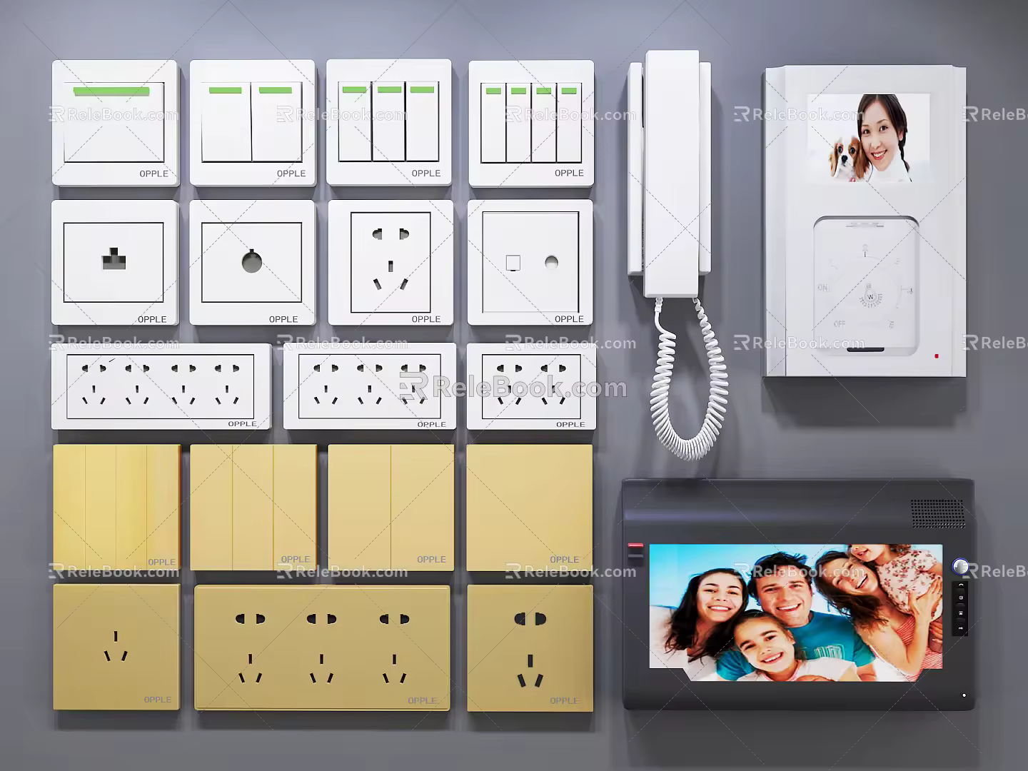 Modern Switch Socket Switch Building Phone Video Phone 3d model