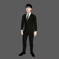 Men Suits Men with Glasses Business Wear Men Standing Men Idle Standing Bound Bones 3d model